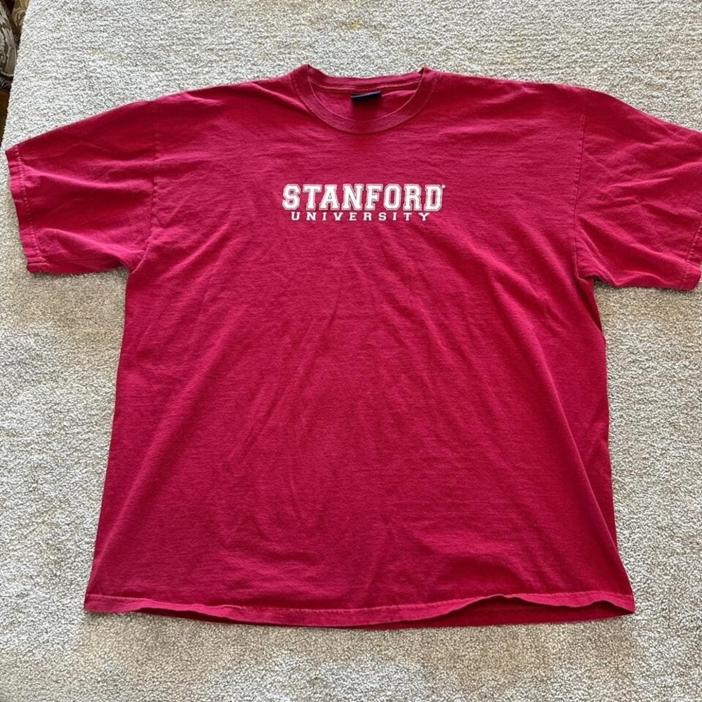 Vintage MV Sports Stanford University T-Shirt 2X Red College Tee